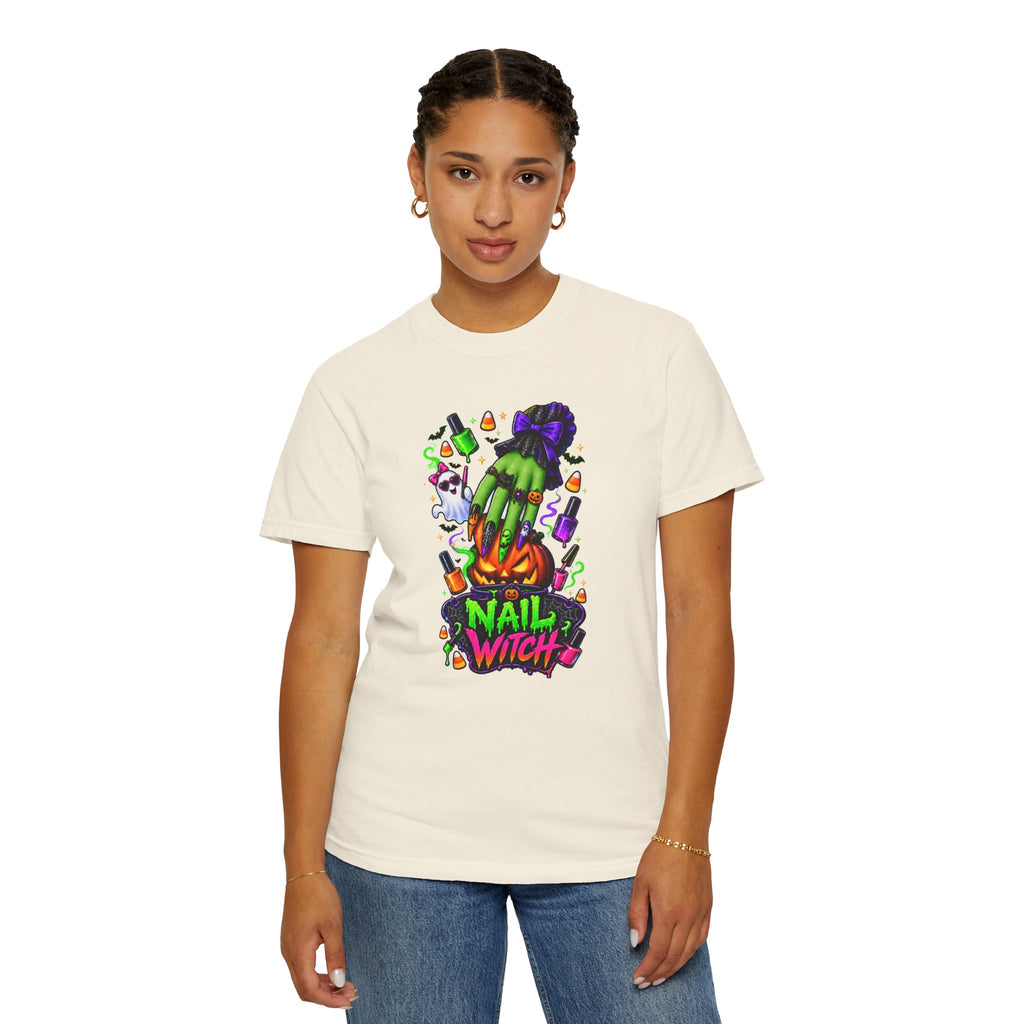 Nail Witch Halloween Tee – Adult Unisex Nail Tech & Beauty Salon Shirt