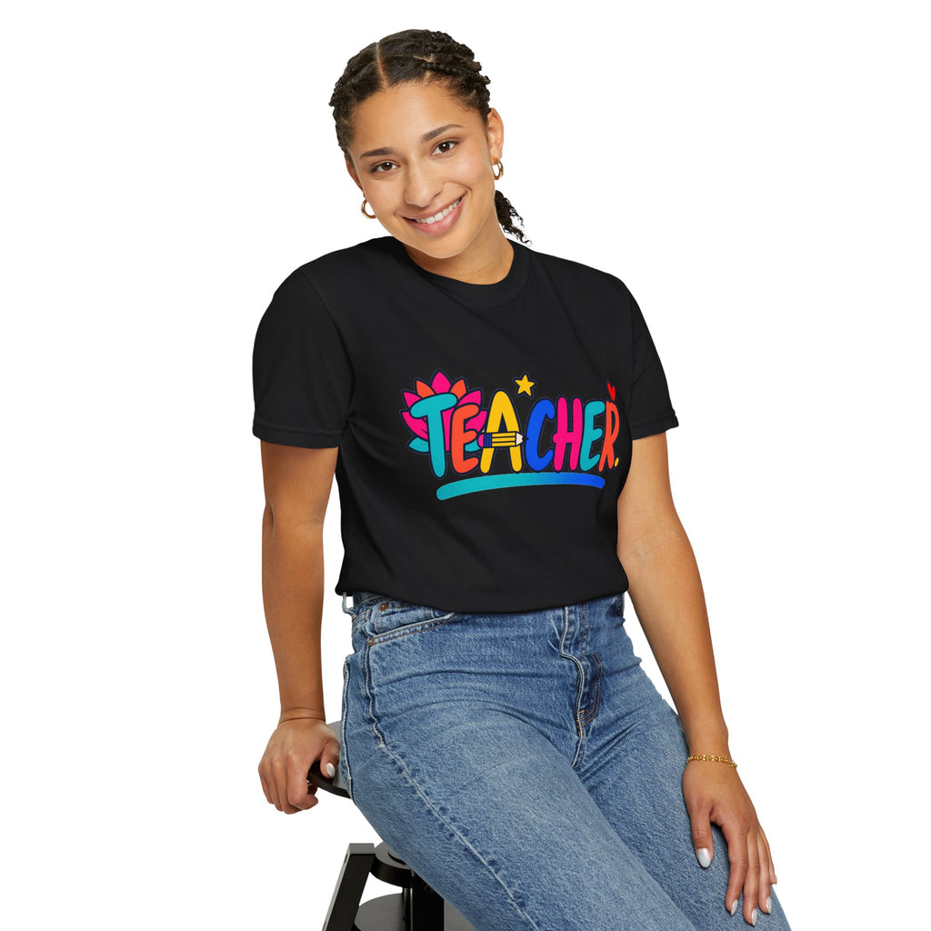 Colorful Teacher Comfort Colors® Heavyweight Tee 🍎✏️