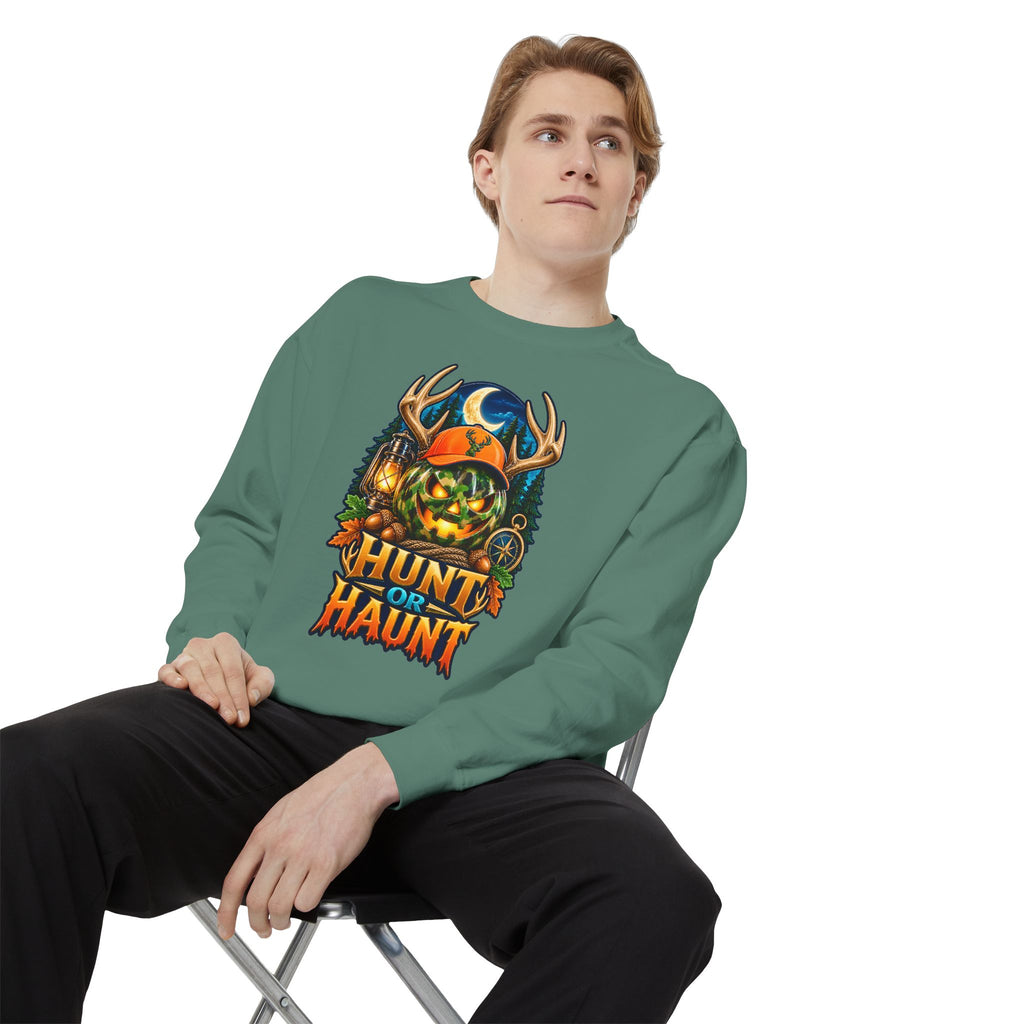 Hunt or Haunt Halloween Sweatshirt 🎃🍂 | Pumpkin Outdoor Crewneck