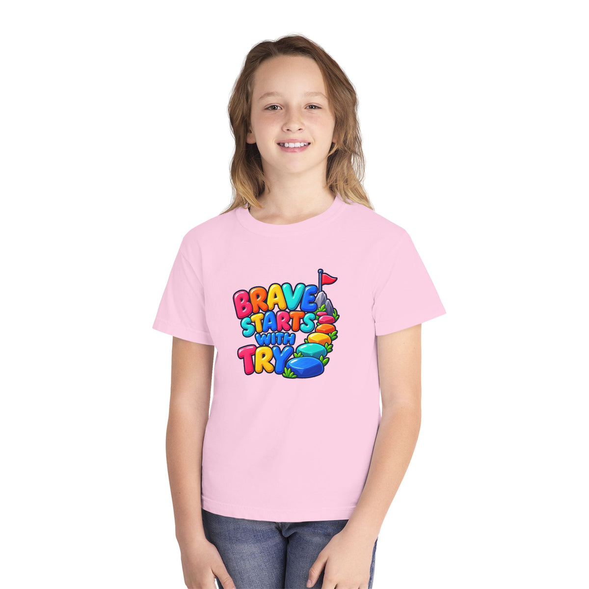 🏔️ Brave Starts With Try Youth Tee