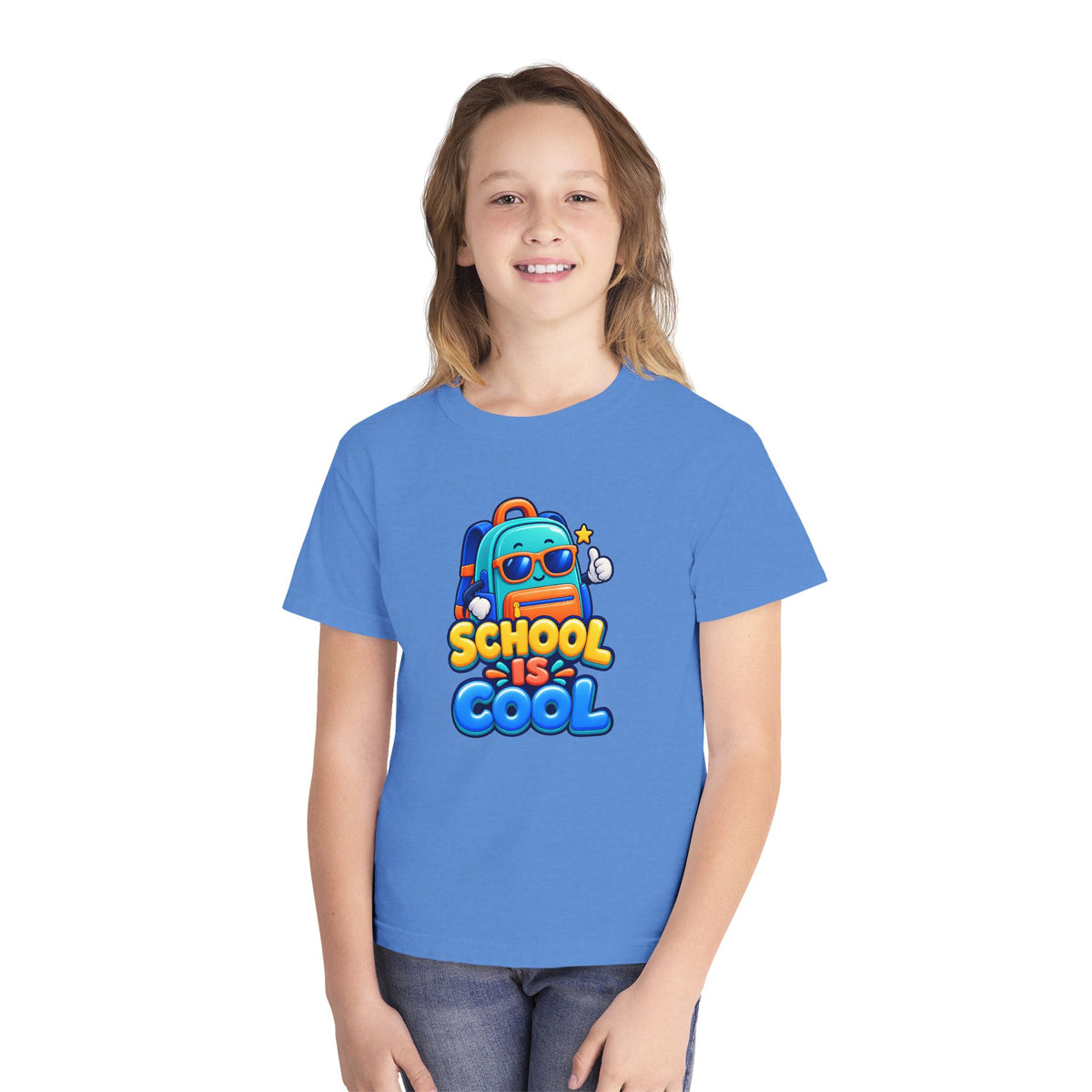 🎒 School Is Cool Backpack Cartoon Kids Tee
