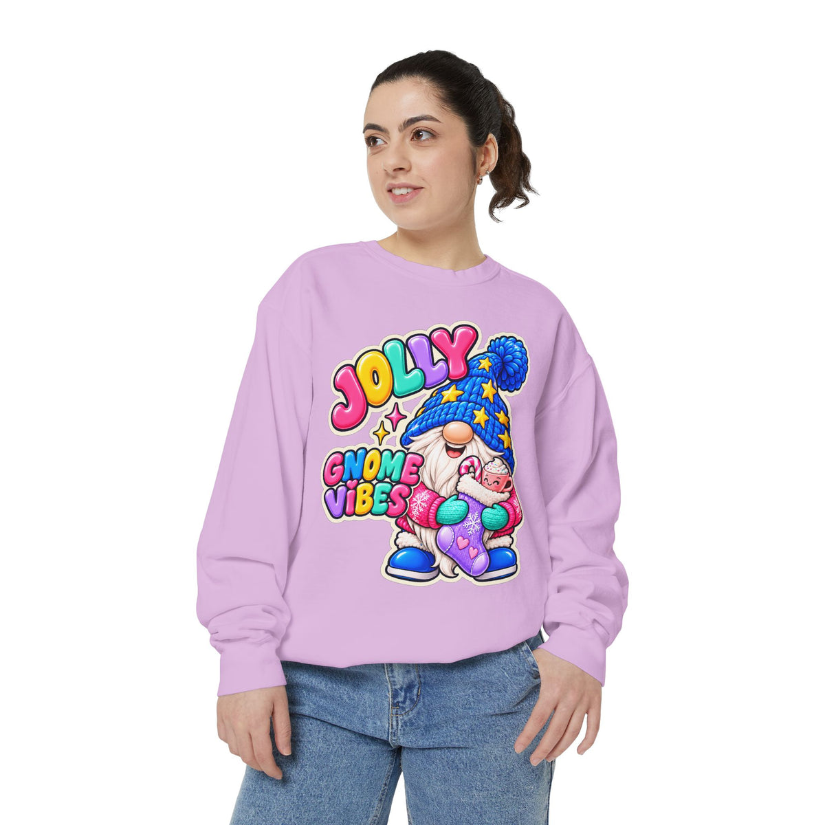 Jolly Gnome Vibes Christmas Sweatshirt