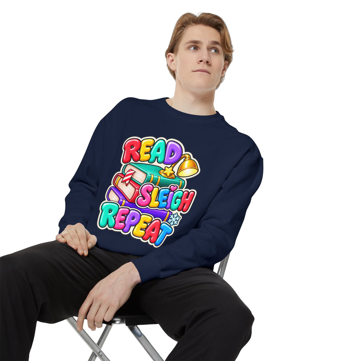 Read, Sleigh, Repeat Christmas Sweatshirt 📚🔔❄️