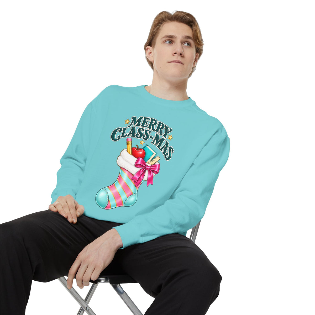 Merry Class-mas Sweatshirt — Christmas Teacher Holiday Stocking Crewneck