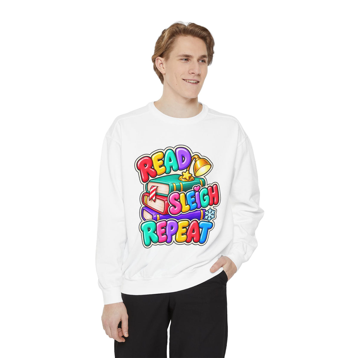 Read, Sleigh, Repeat Christmas Sweatshirt 📚🔔❄️