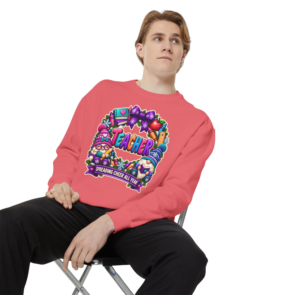 Teacher Spreading Gnomes Cheer All Year Christmas Sweatshirt