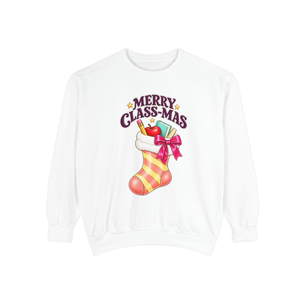 Merry Class-mas Sweatshirt – Cute Christmas Stocking Teacher Holiday Sweater