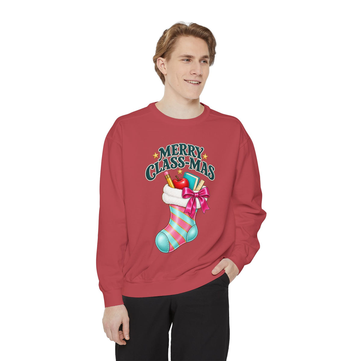 Merry Class-mas Sweatshirt — Christmas Teacher Holiday Stocking Crewneck