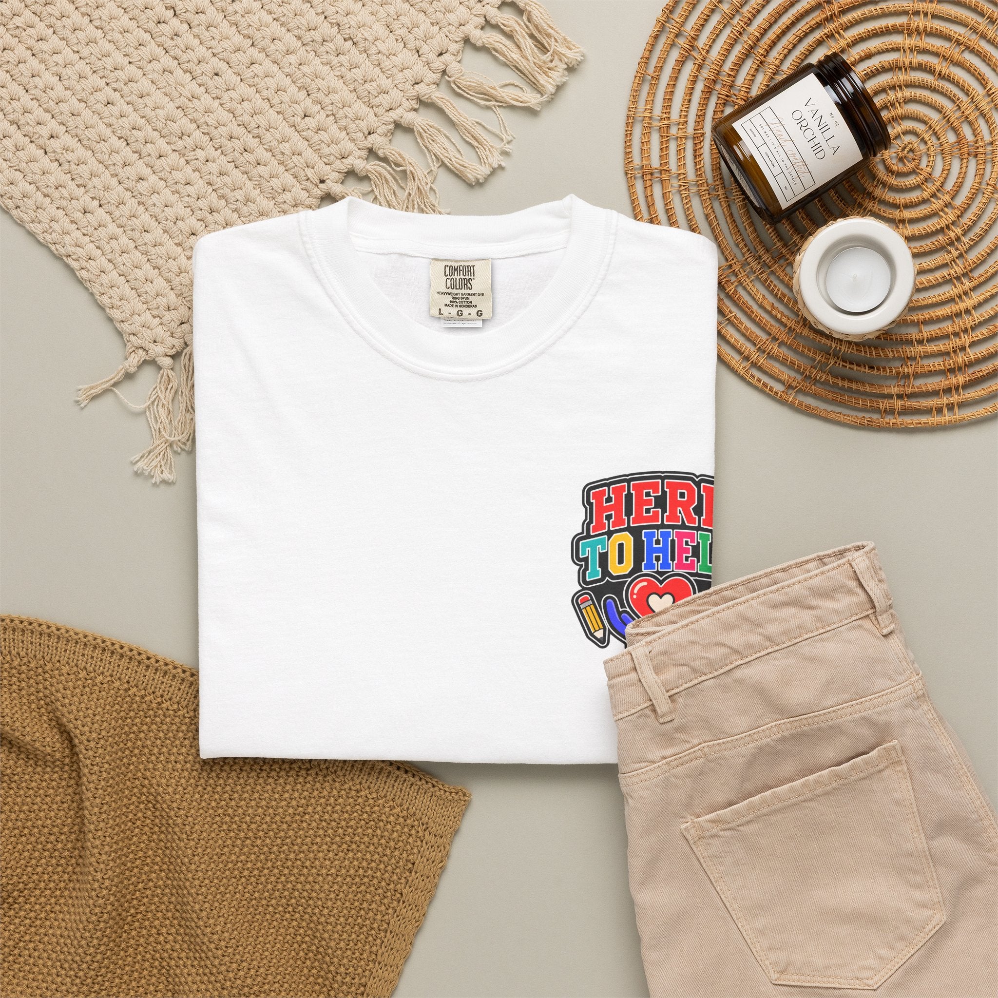 Here to Help School Support Staff Comfort Colors® Tee 🍎✏️