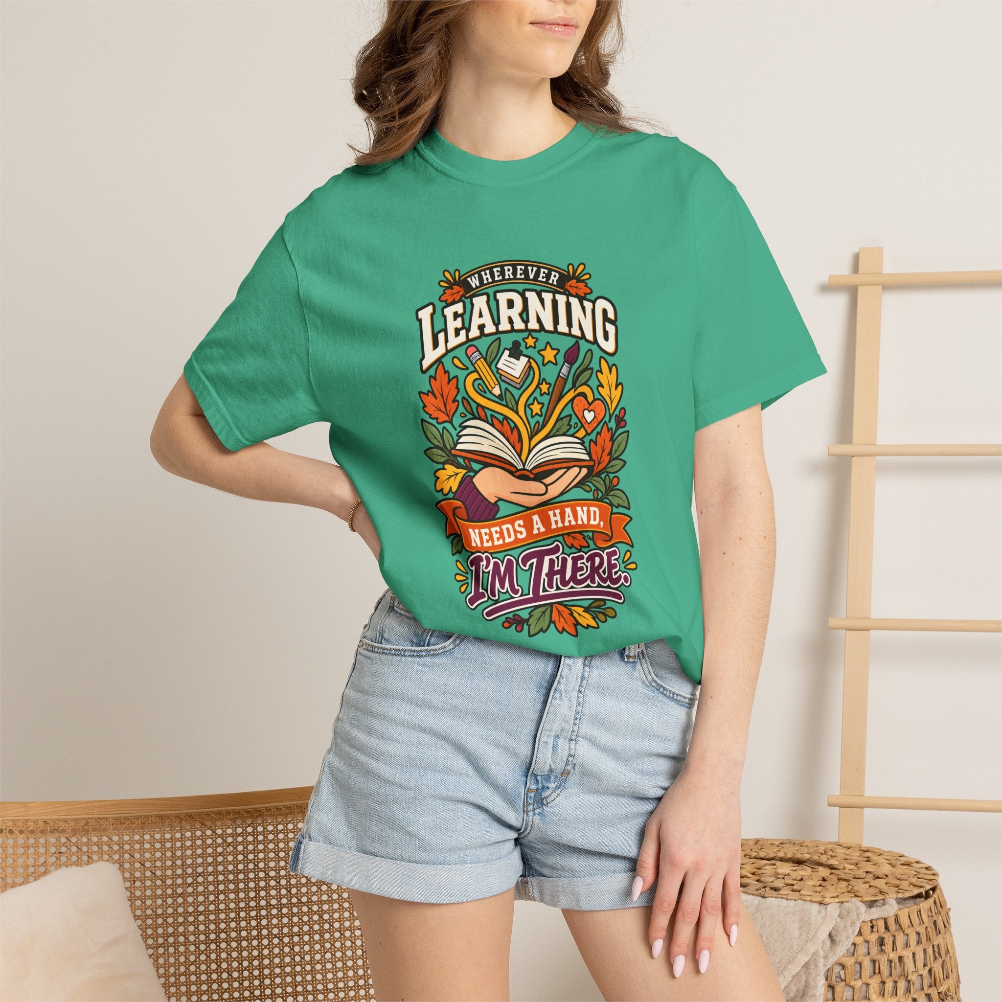 Wherever Learning Needs a Hand Teacher Heavyweight Tee 🍎📚