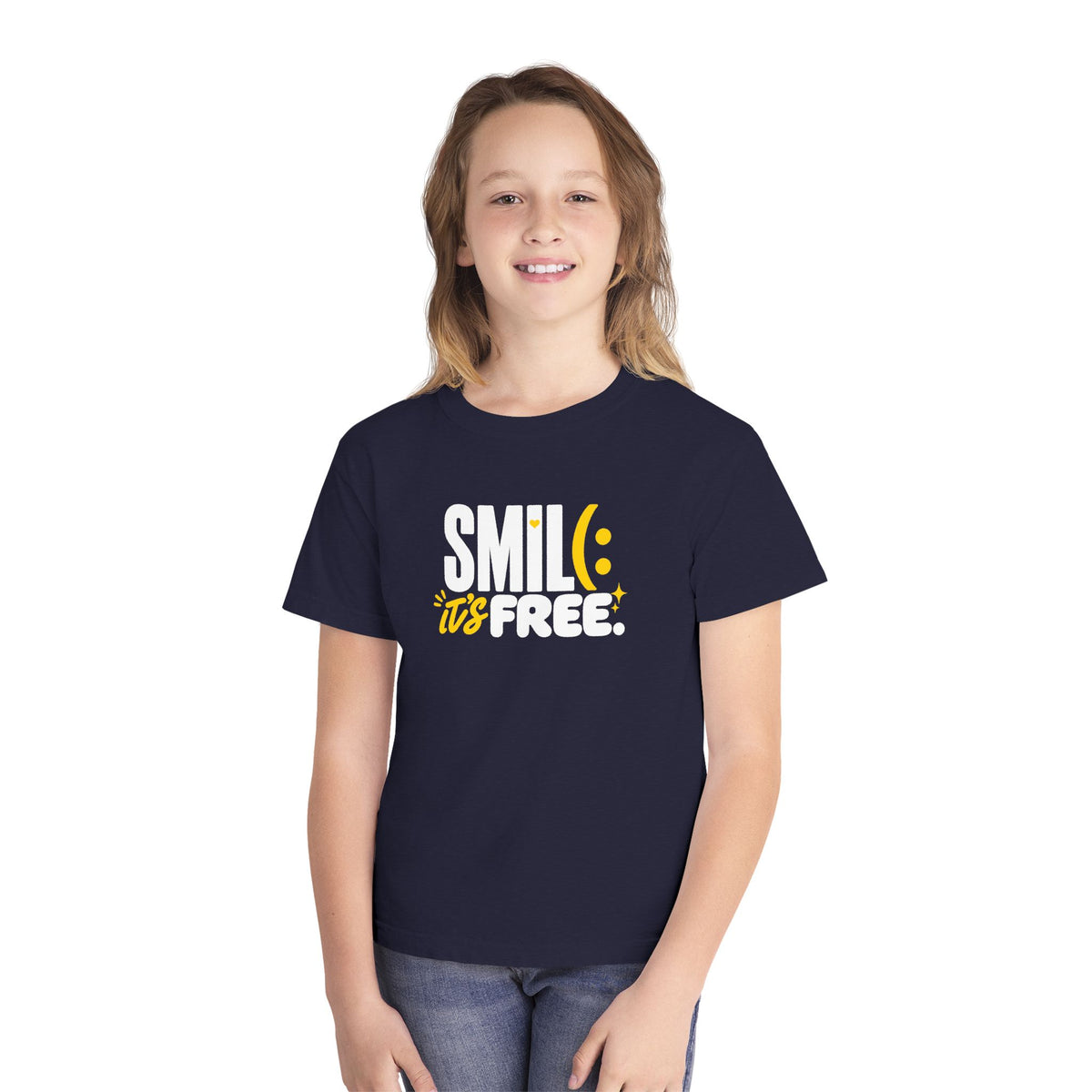 SMILE IT’S FREE! Youth Garment-Dyed Tee