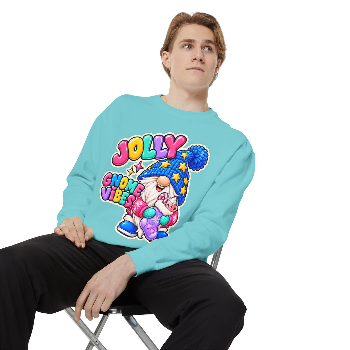 Jolly Gnome Vibes Christmas Sweatshirt