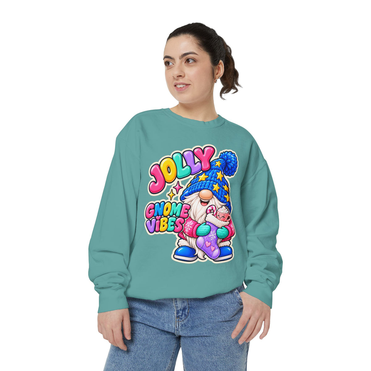 Jolly Gnome Vibes Christmas Sweatshirt