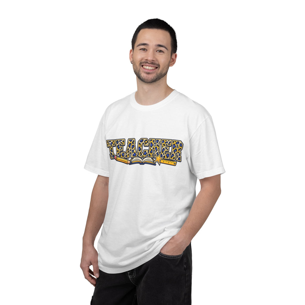 Leopard Print Teacher Comfort Colors® Heavyweight Tee 🍎✏️
