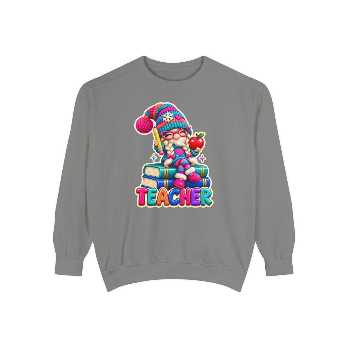 Teacher Gnome Book Lover Holiday Sweatshirt