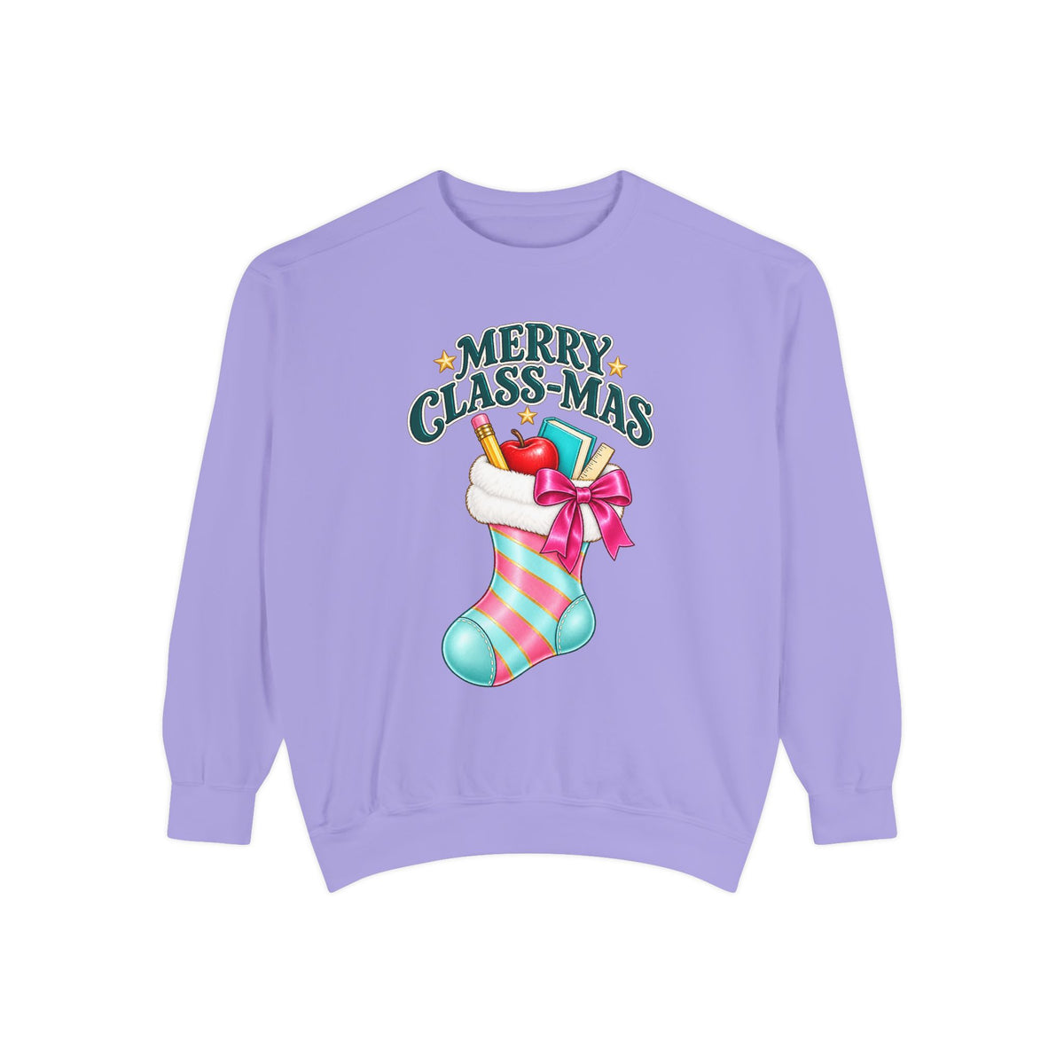 Merry Class-mas Sweatshirt — Christmas Teacher Holiday Stocking Crewneck