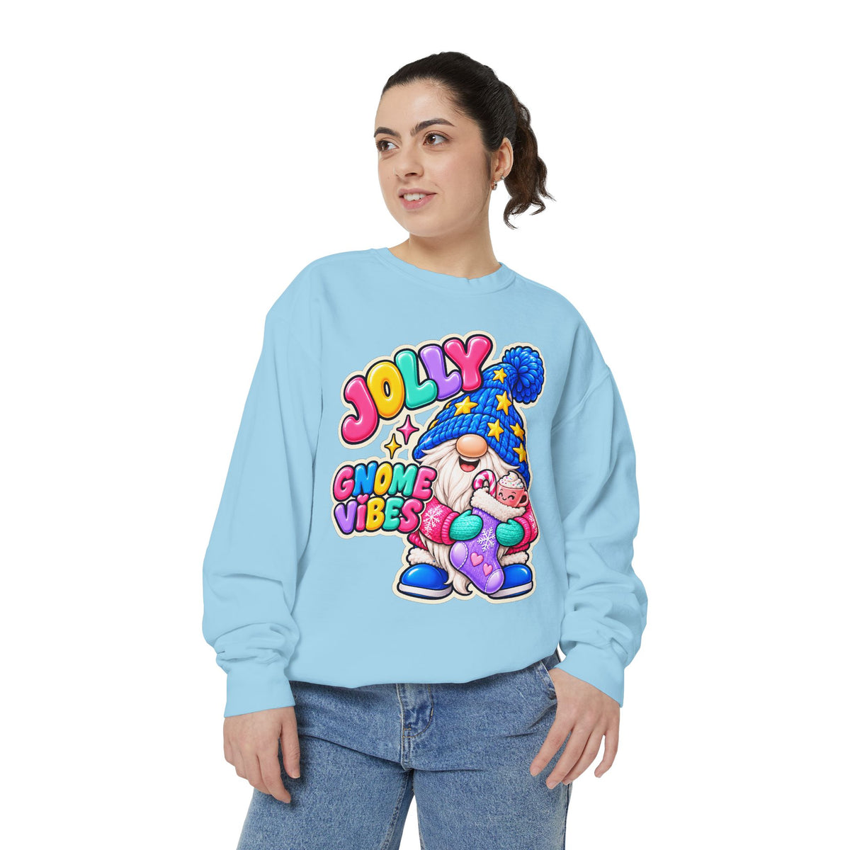 Jolly Gnome Vibes Christmas Sweatshirt