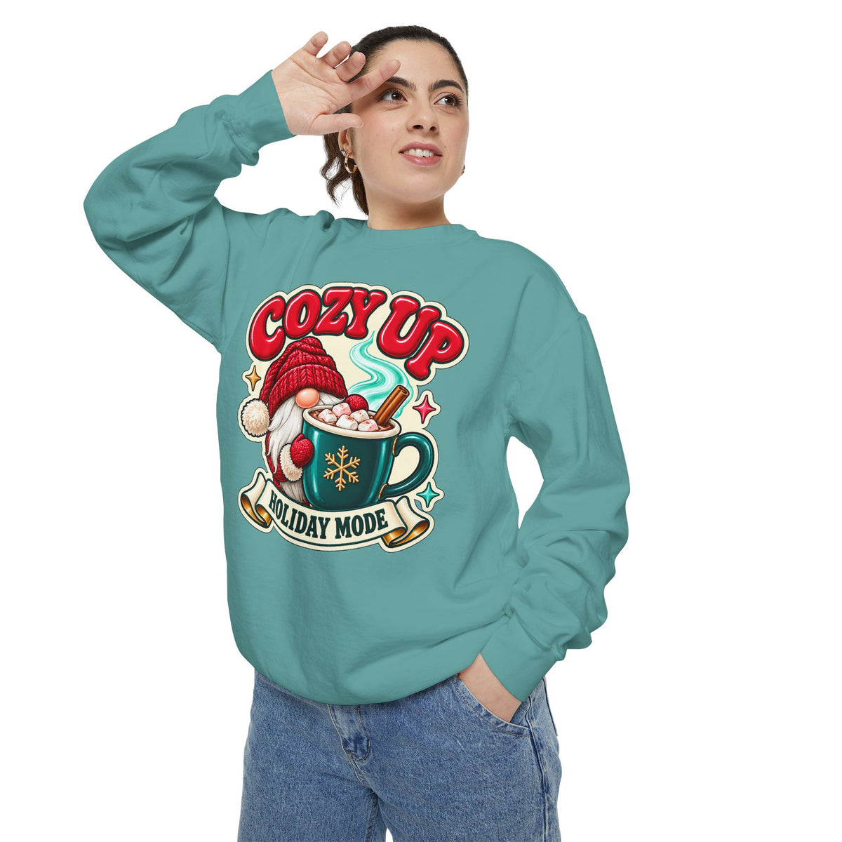 Cozy Up Christmas Mode Gnome Cocoa Sweatshirt