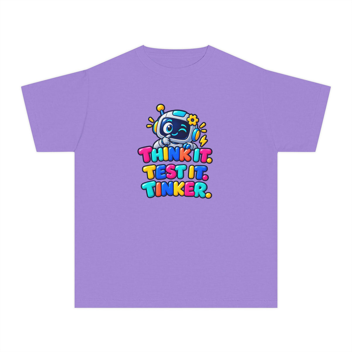 🤖 Think It. Test It. Tinker." Robot STEM Graphic Kids Tee