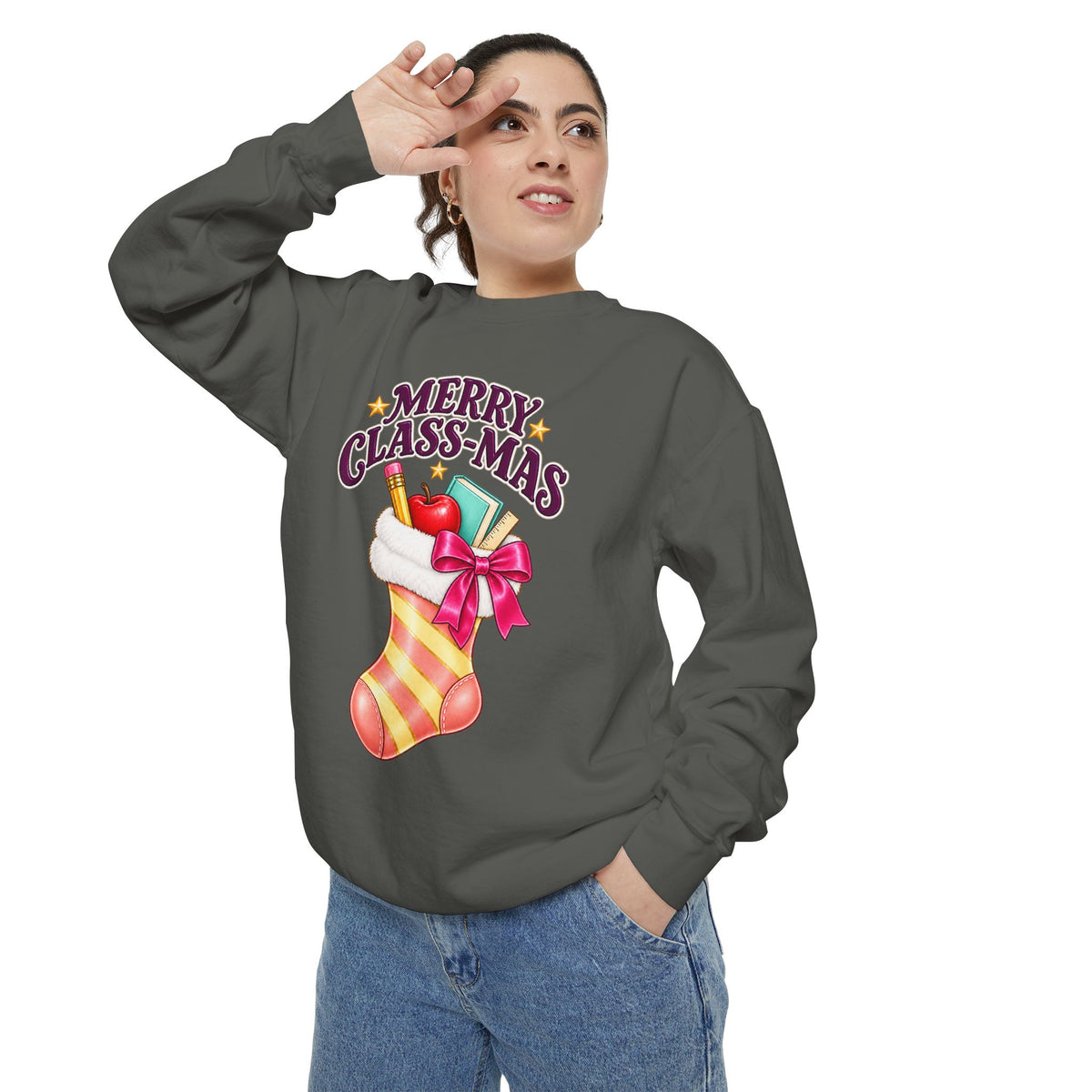 Merry Class-mas Sweatshirt – Cute Christmas Stocking Teacher Holiday Sweater