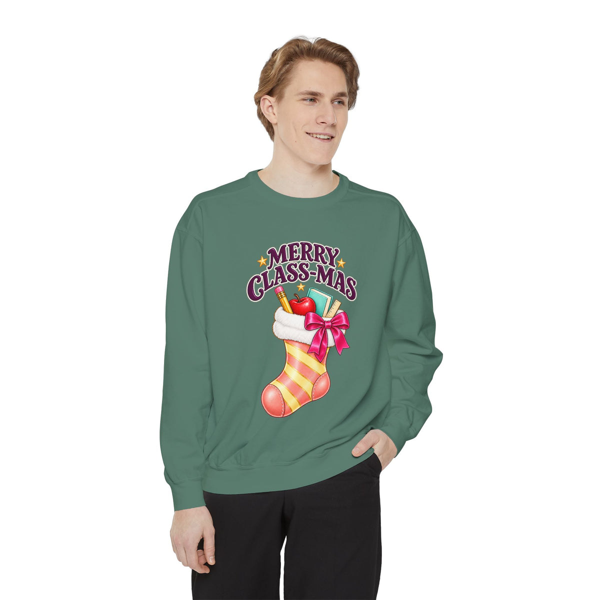 Merry Class-mas Sweatshirt – Cute Christmas Stocking Teacher Holiday Sweater