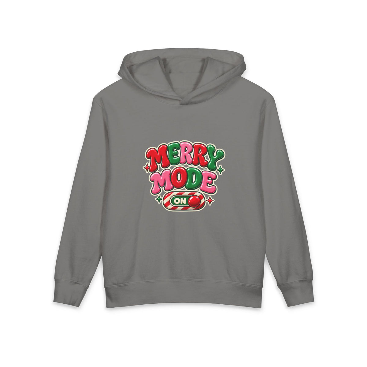 Merry Mode On Youth Hoodie — Cute Christmas Holiday Kids Sweatshirt