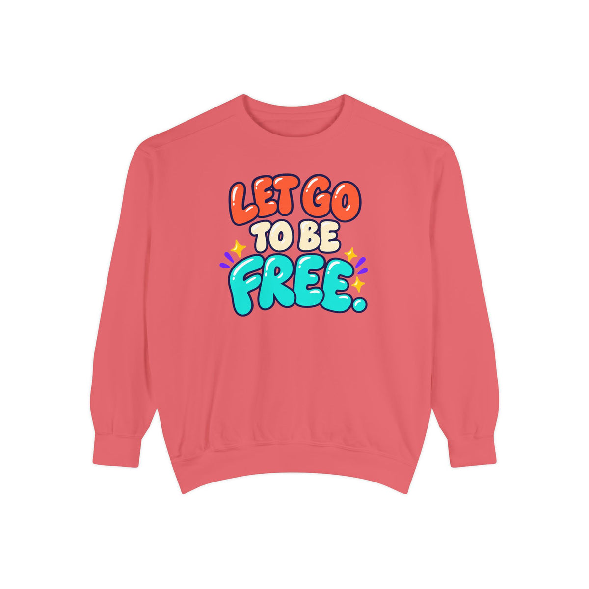 Let Go to Be Free Relaxed-Fit Sweatshirt — Lavender & Gray
