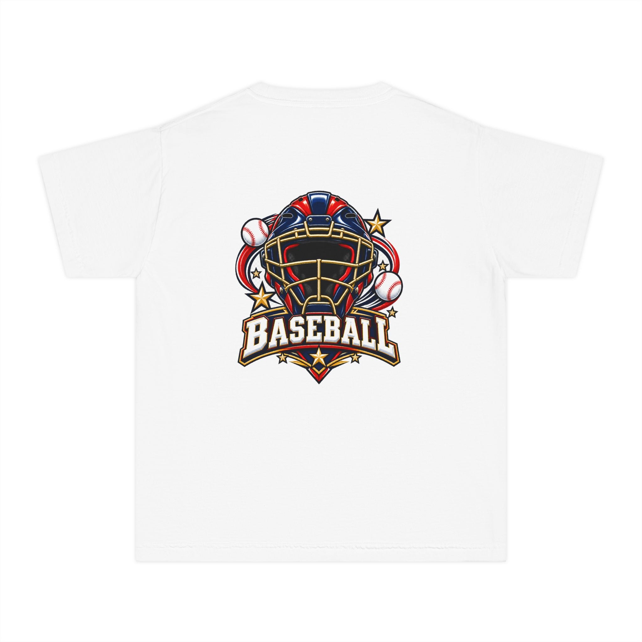 Baseball Catcher Mask Youth Tee — Patriotic Baseball Graphic T‑Shirt  ⚾