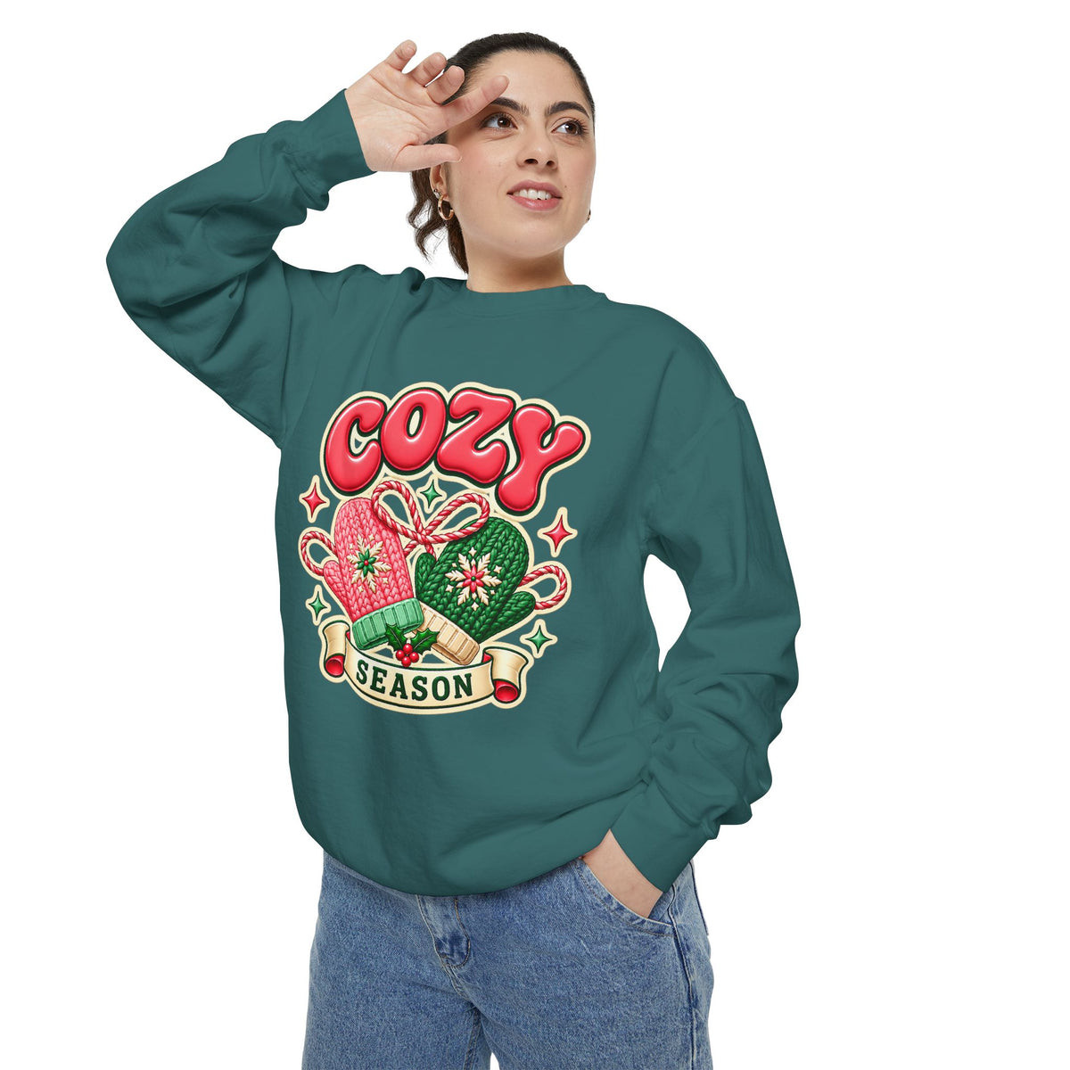Cozy Season Christmas Sweatshirt 🧤🎄☕️