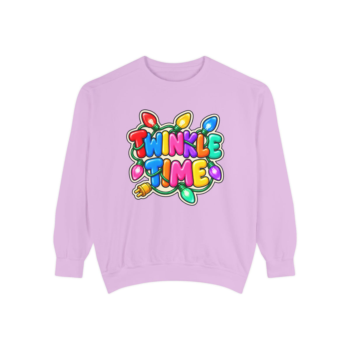 Twinkle Time Christmas - Colorful Holiday Light Graphic  Sweatshirt