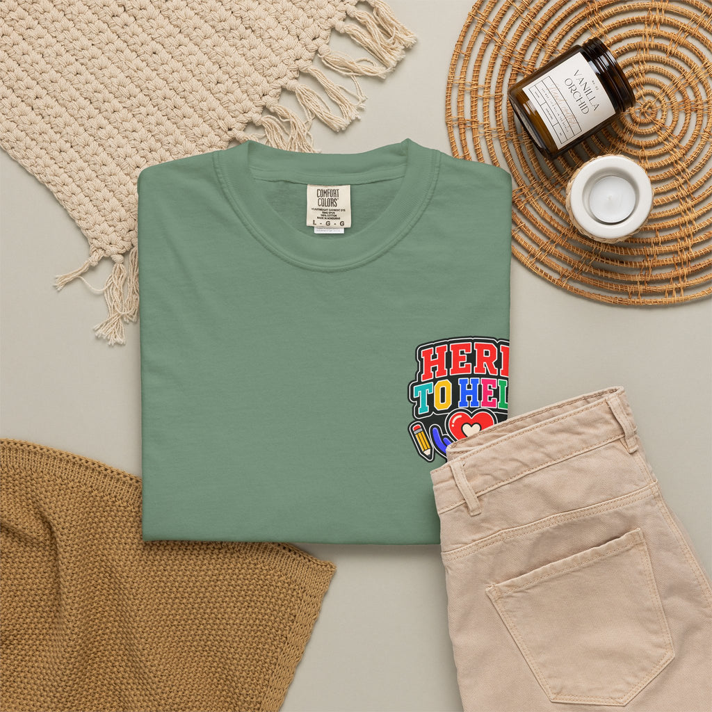 Here to Help School Support Staff Comfort Colors® Tee 🍎✏️