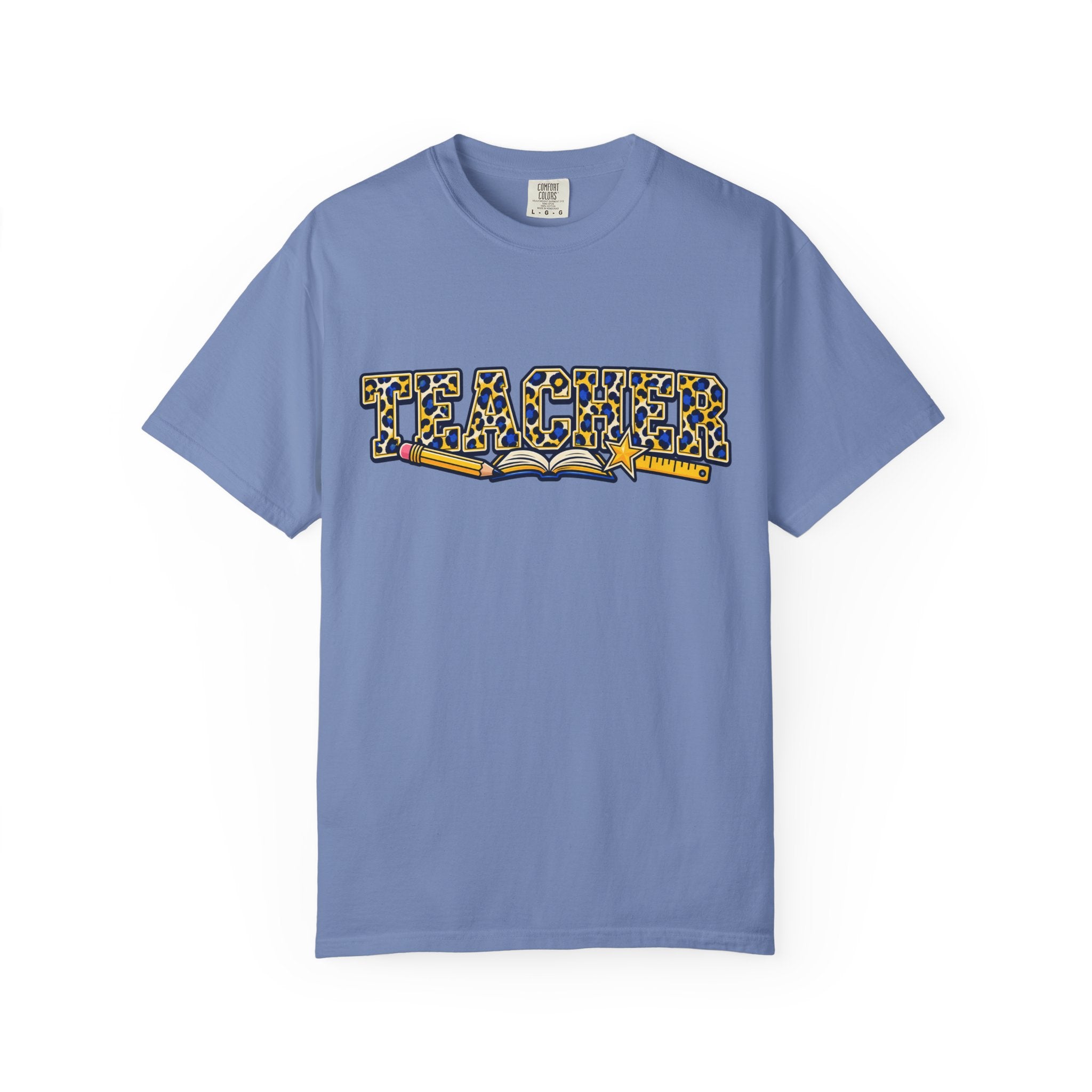 Leopard Print Teacher Comfort Colors® Heavyweight Tee 🍎✏️
