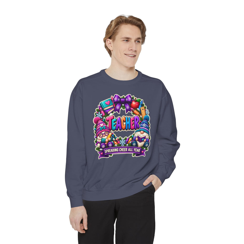 Teacher Spreading Gnomes Cheer All Year Christmas Sweatshirt