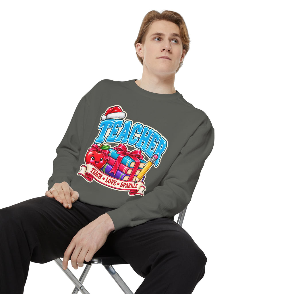 Teach • Love • Sparkle Christmas Teacher Sweatshirt