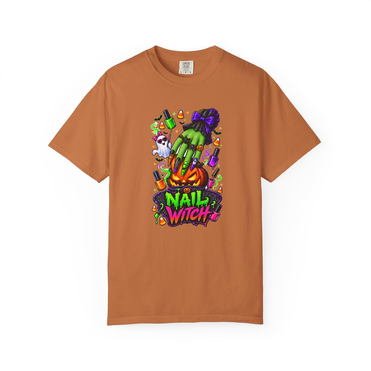 Nail Witch Halloween Tee – Adult Unisex Nail Tech & Beauty Salon Shirt
