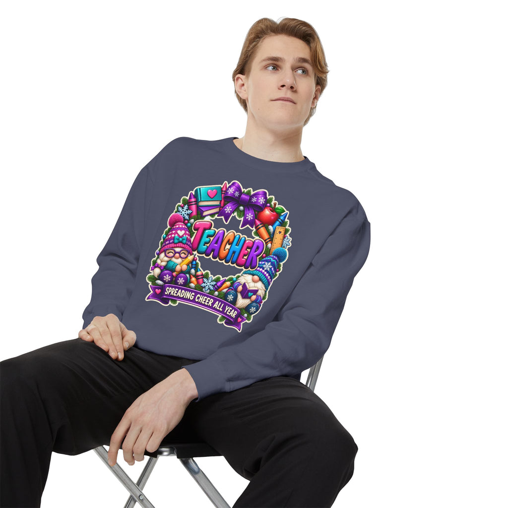 Teacher Spreading Gnomes Cheer All Year Christmas Sweatshirt