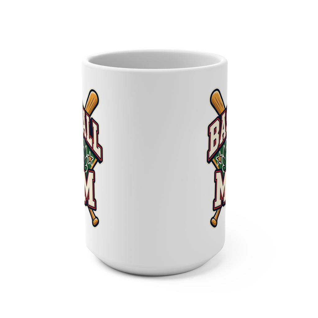 Baseball Mom Heart and Bats Mug — Gift for Baseball Moms, Mom Coffee Cup