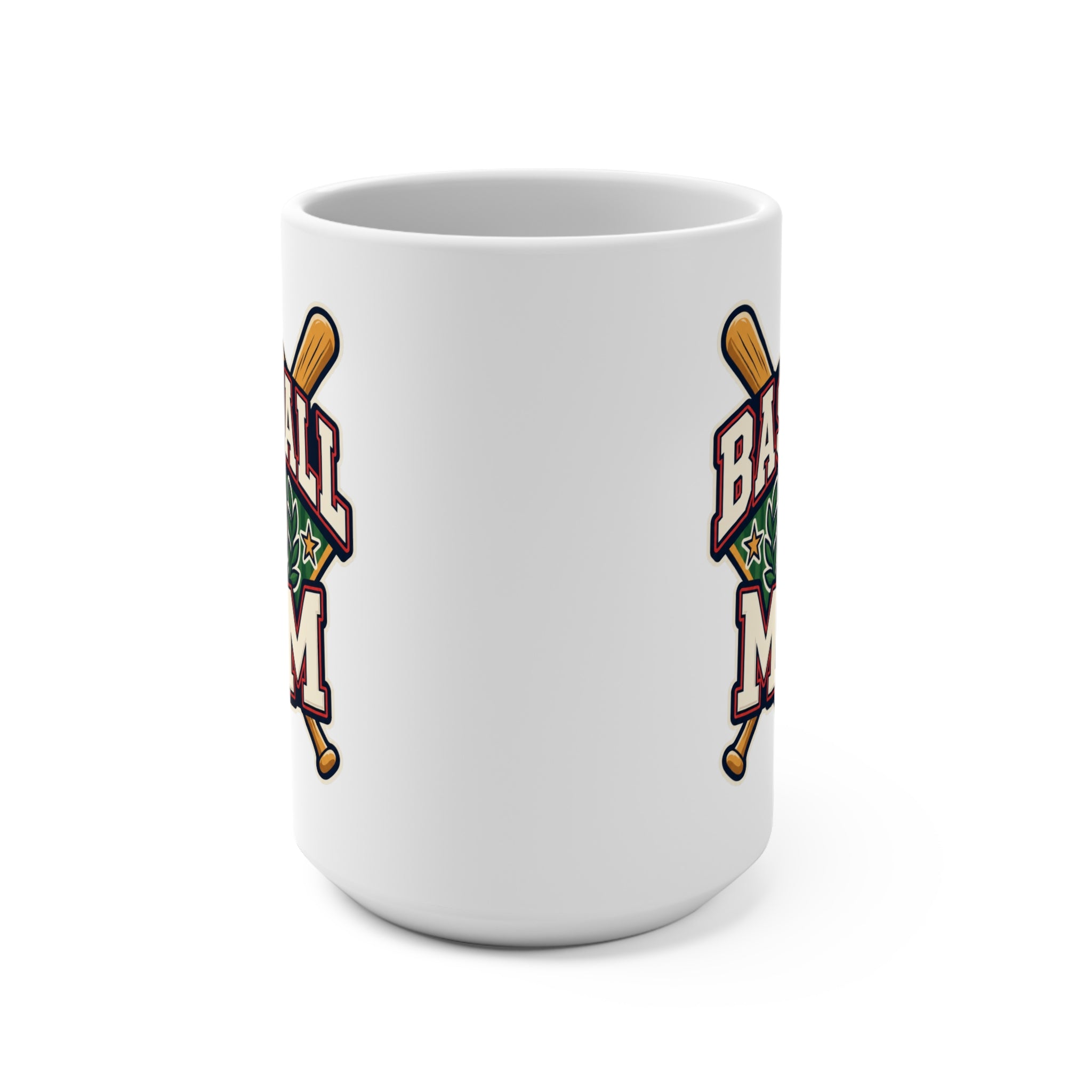 Baseball Mom Heart and Bats Mug — Gift for Baseball Moms, Mom Coffee Cup