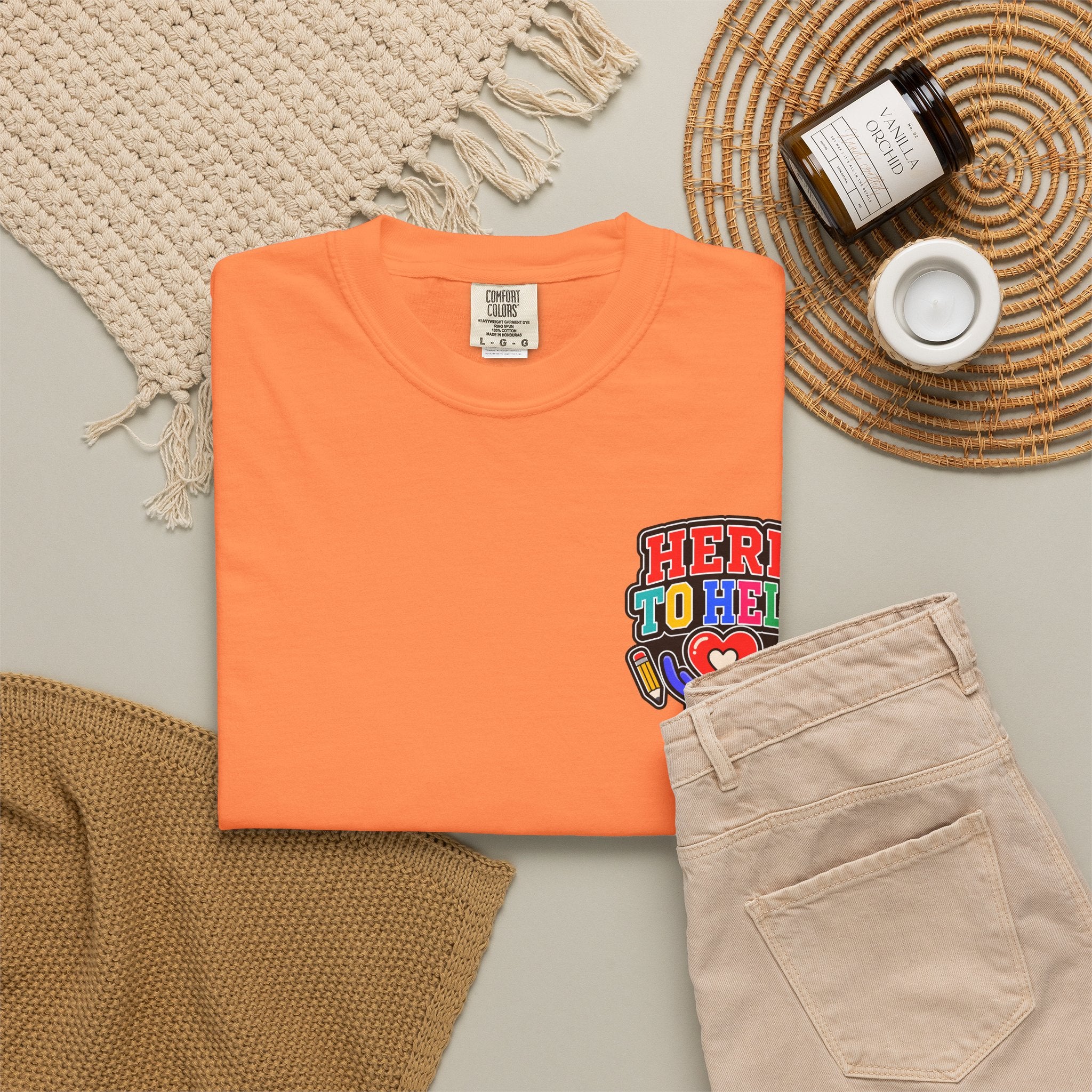 Here to Help School Support Staff Comfort Colors® Tee 🍎✏️