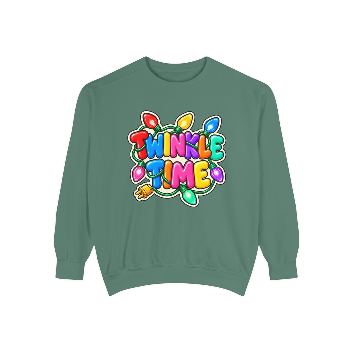 Twinkle Time Christmas - Colorful Holiday Light Graphic  Sweatshirt