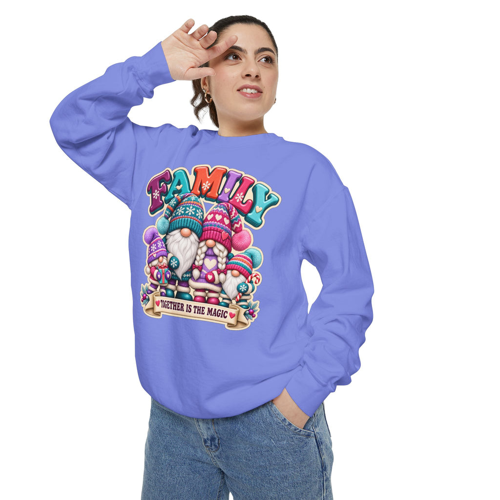 Family Gnomes "Together Is The Magic" Cozy Christmas Sweatshirt