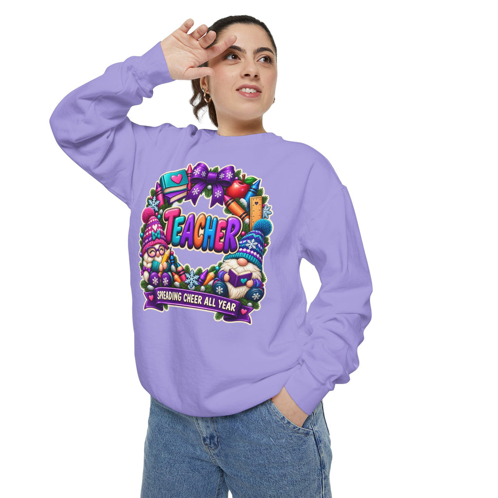 Teacher Spreading Gnomes Cheer All Year Christmas Sweatshirt