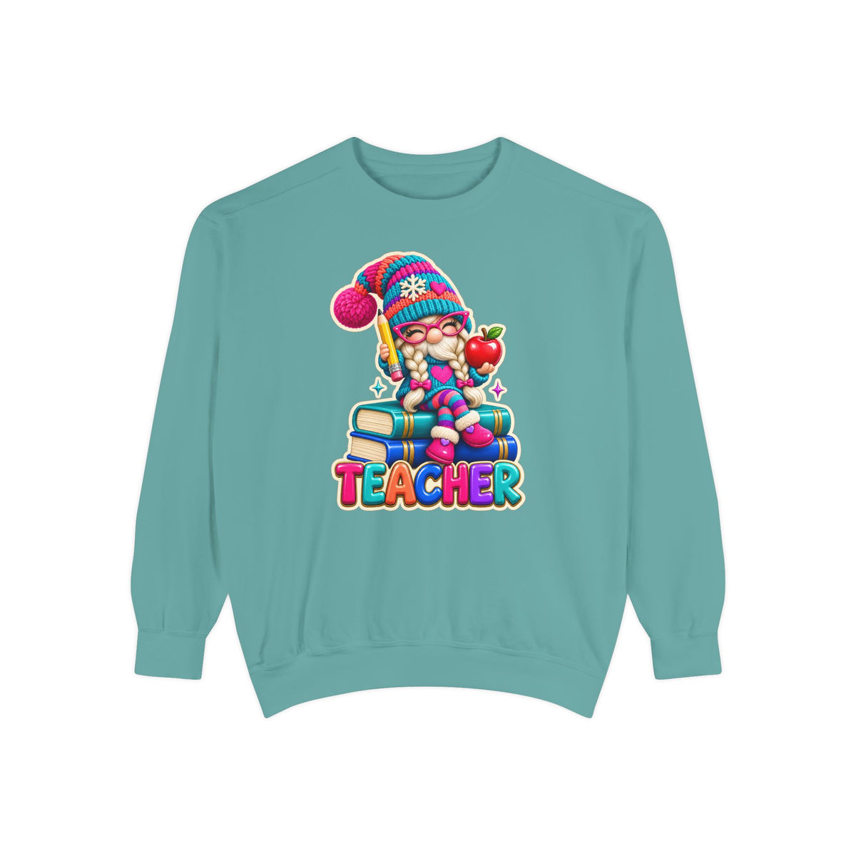 Teacher Gnome Book Lover Holiday Sweatshirt