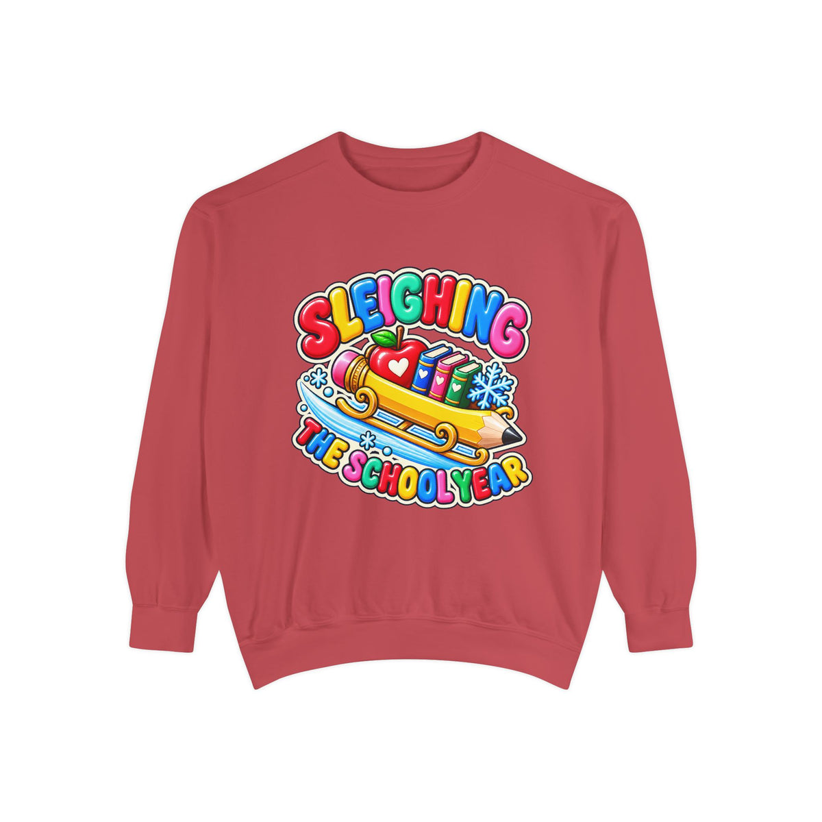 Sleighing the School Year Christmas Sweatshirt 📚🍎❄️