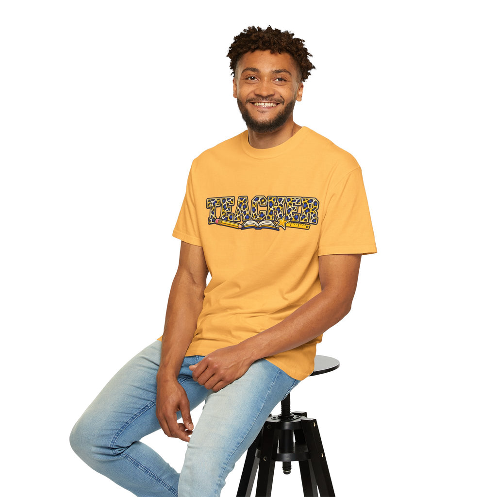 Leopard Print Teacher Comfort Colors® Heavyweight Tee 🍎✏️