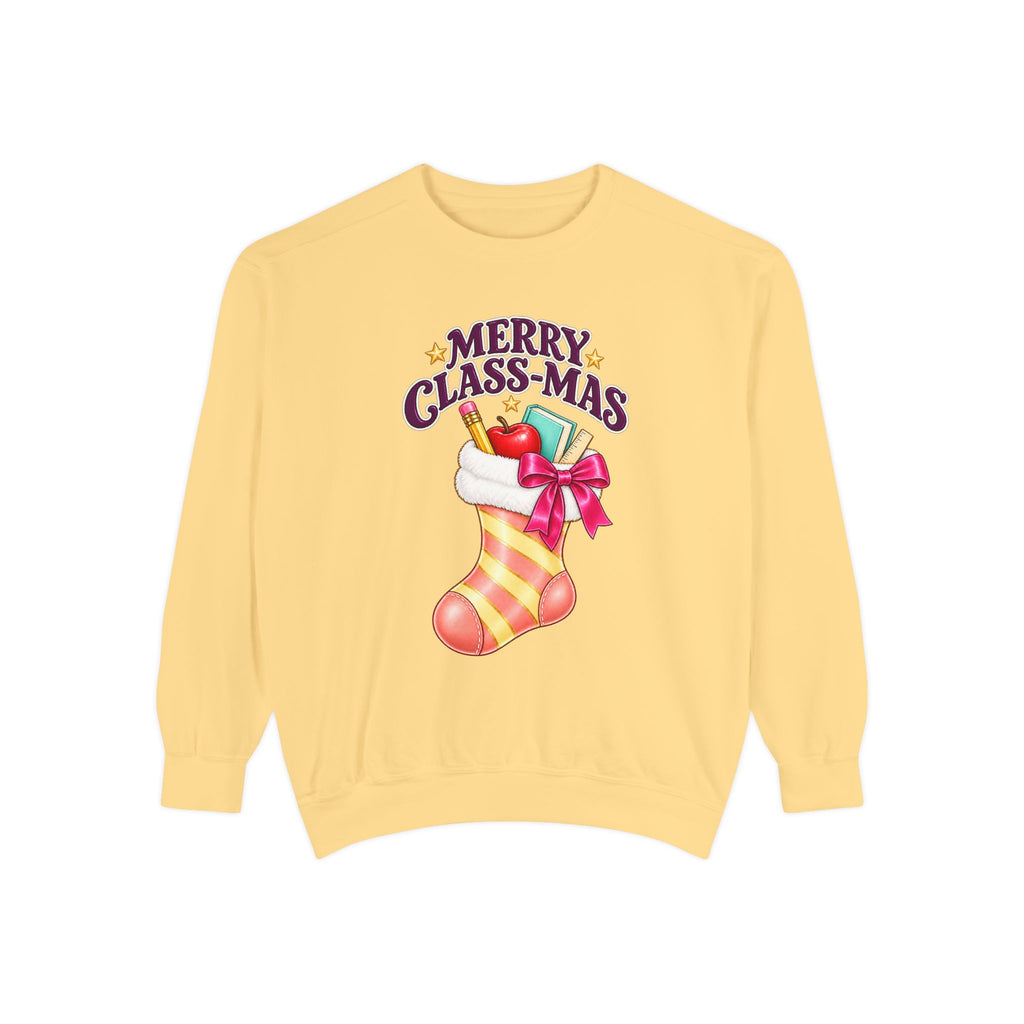 Merry Class-mas Sweatshirt – Cute Christmas Stocking Teacher Holiday Sweater