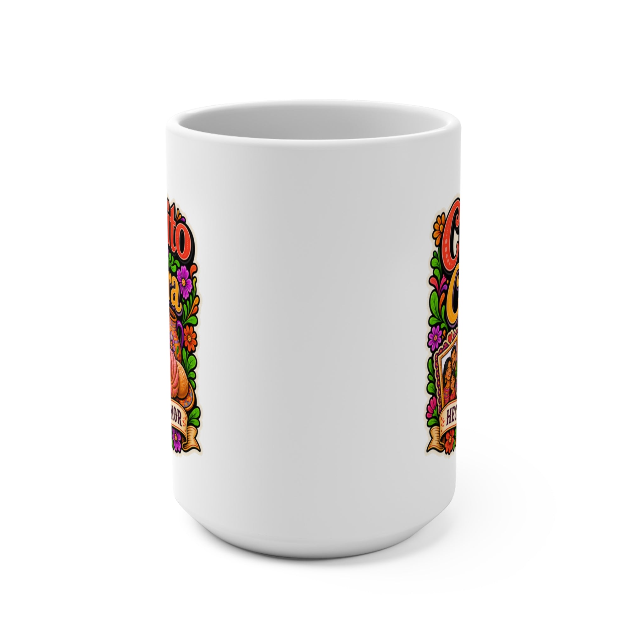 Cafecito and Cultura Mug - Hecho Con Amor Coffee Cup - Colorful Hispanic Heritage Gift for Latina Women, Coffee Lovers and Families