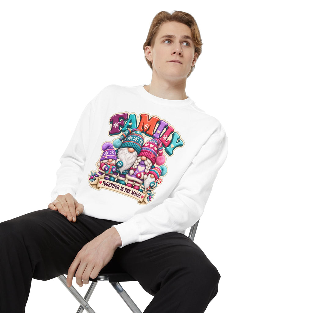 Family Gnomes "Together Is The Magic" Cozy Christmas Sweatshirt