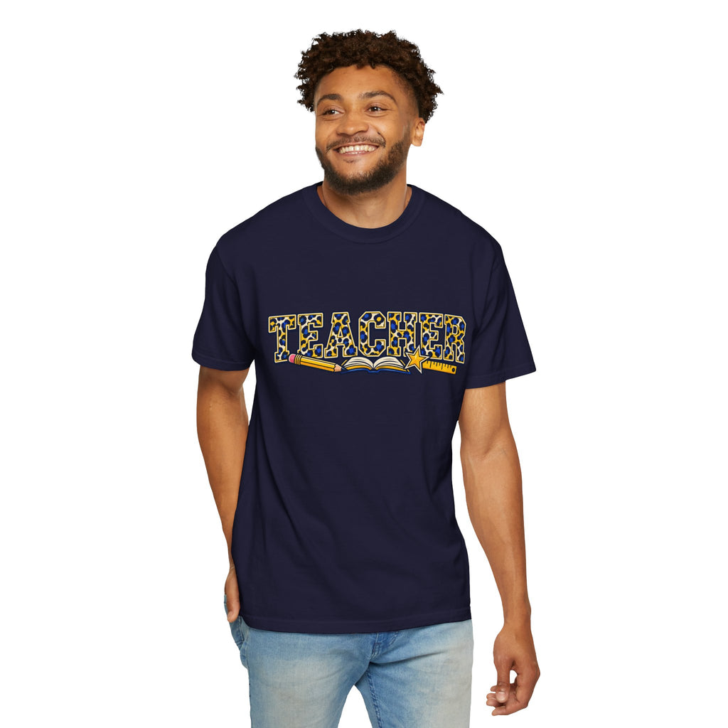 Leopard Print Teacher Comfort Colors® Heavyweight Tee 🍎✏️
