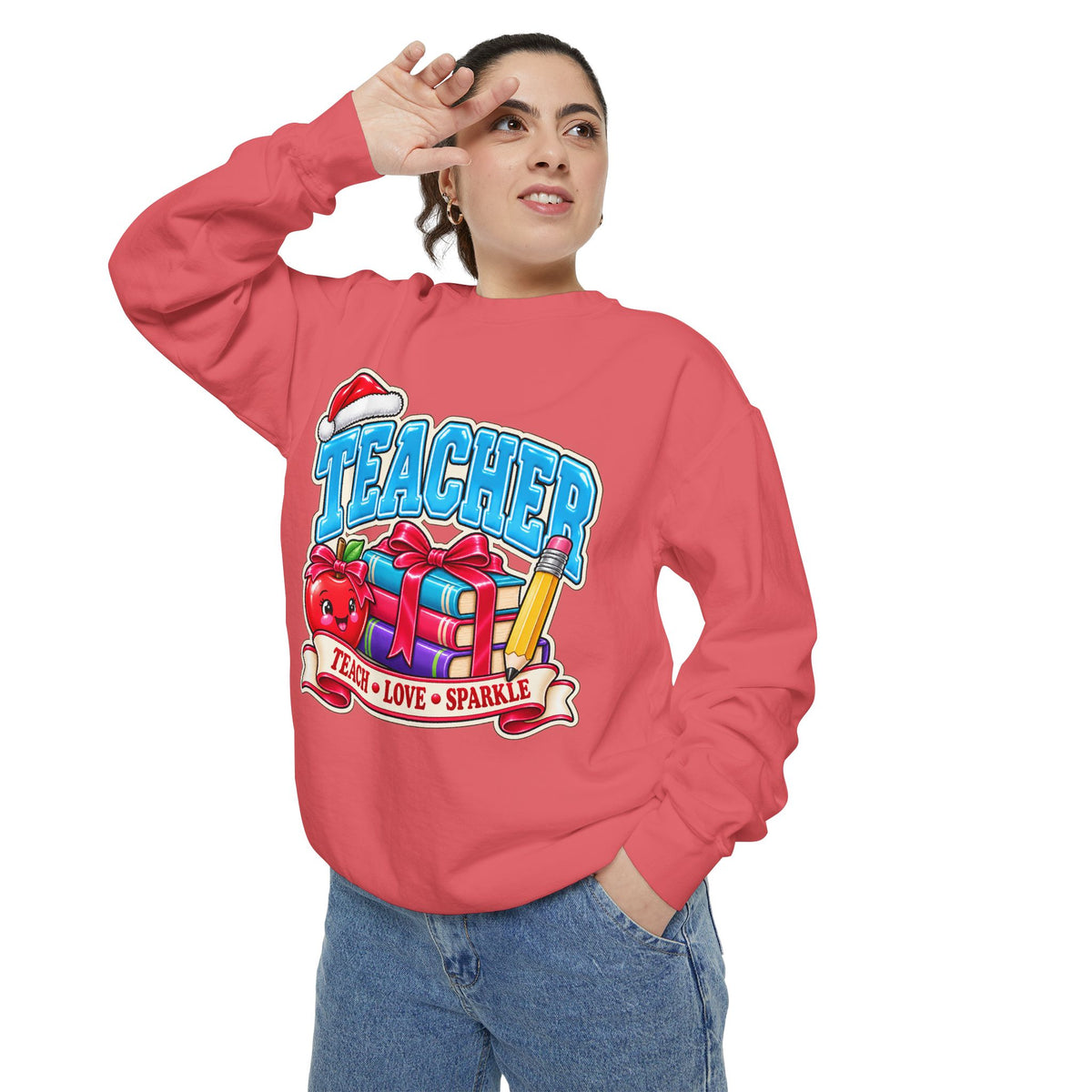 Teach • Love • Sparkle Christmas Teacher Sweatshirt